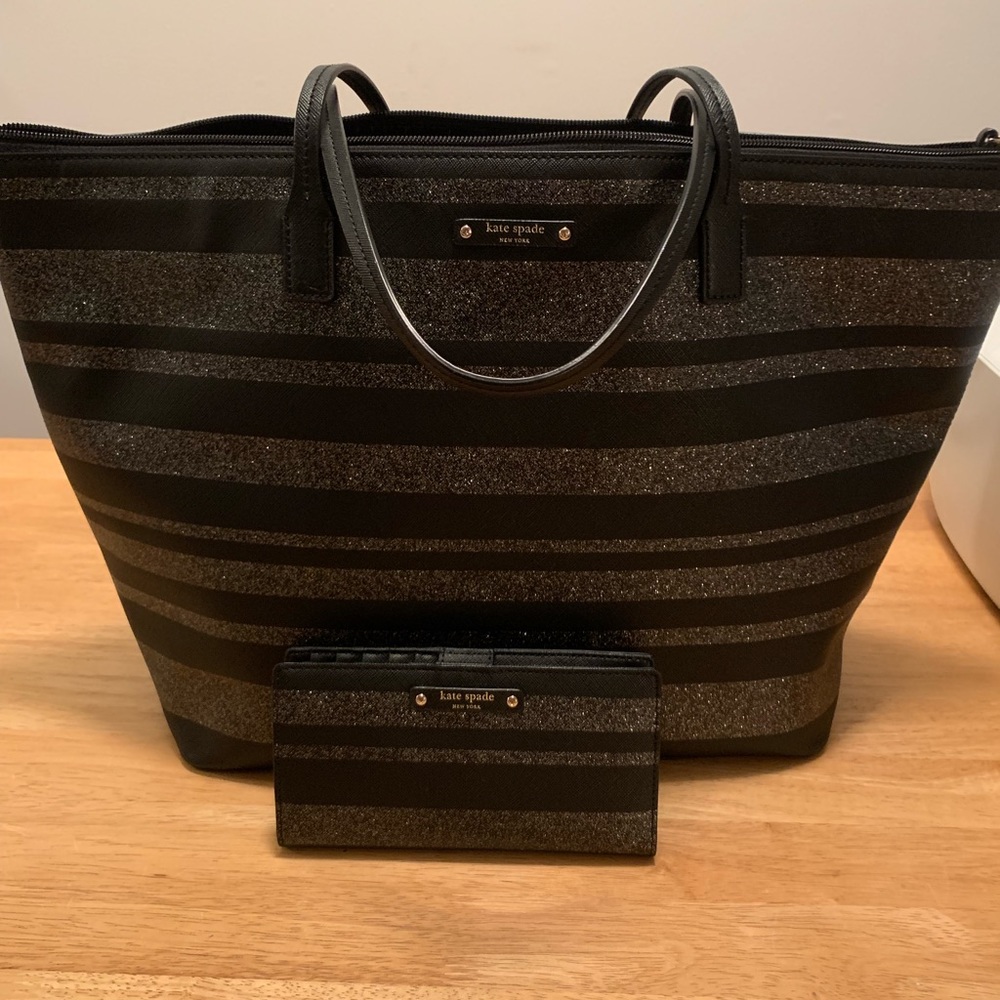 Kate Spade ♠️ Sparkle tote & wallet
